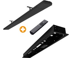Heatstrip Design 2400 Watt met Inbouwframe - Te bedienen met afstandsbediening & App - Elektrische Infrarood Terrasverwarming - Geen rode gloed - "All black" edition