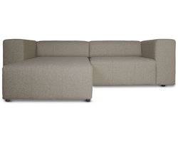 Heaven bank met chaise longue rechts of links gedraaid grijs zandkleurig.