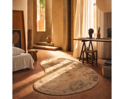 Heaven Soft Organisch Hoogpolig Fluffy Vloerkleed Taupe- 160x230 CM