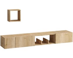 Heavy - Hangende tv-kast met 3 houten deuren L180cm