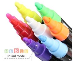 Heble krijtstiften - set van 8 - wit, rood, blauw, geel, oranje, roze, groen en paars. voor krijtbord, schoolbord, spiegel en glas - Krijtbord stift - Porselein stift - Marker - Glasstiften - Raamstiften