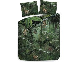 Heckett & Lane Frey Dekbedovertrek - Lits Jumeaux - 240x200/220cm - Katoen Satijn dekbedovertrek - Green