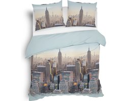 Heckett & Lane Hayden Dekbedovertrek - Flanel - Tweepersoons - 200x200/220 cm - Airy Blue