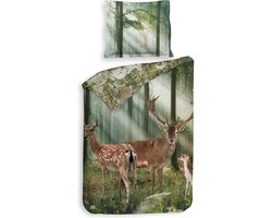 Heckett & Lane Jimmy Dekbedovertrek - Eenpersoons - 140x200/220 cm - Green