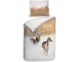 Heckett & Lane Mayer - Dekbedovertrek - Eenpersoons - 140x200/220 cm - Sunset Beige