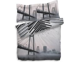 Heckett & Lane Nari - Dekbedovertrek - Lits-jumeaux - 260x200/220 cm + 2 kussenslopen 60x70 cm - Cloudburst Grey