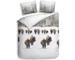 Heckett & Lane Obrien - Flanel - Dekbedovertrek - Eenpersoons - 140x200/220 cm - Natural