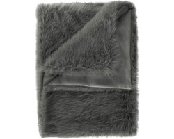 Heckett & Lane Perle Plaid - 140x200cm - Fake Fur - Classic Grey