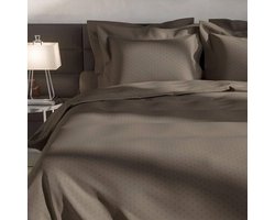 Heckett & Lane Puntini Dekbedovertrek - Tweepersoons - 200x200/220 cm - Taupe Grey