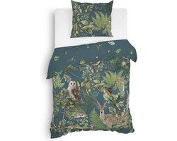 Heckett & Lane Quinten Dekbedovertrek - Eenpersoons - 140x200/220 cm - Dark Green