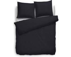 Heckett & Lane Satin Stripe Dekbedovertrek - Eenpersoons - 140x200/220 cm - Night Black