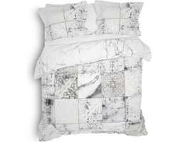 Heckett & Lane Simra - Dekbedovertrek - Lits-jumeaux - 260x200/220 cm + 2 kussenslopen 60x70 cm - Marble grey