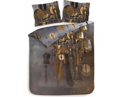 Heckett & Lane Thomas - Dekbedovertrek - Tweepersoons - 200x200/220 cm + 2 kussenslopen 60x70 cm - Anthracite Copper