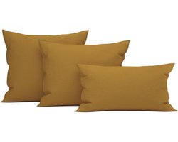 Heckett & Lane Wafel - Kussensloop - 50x50 cm - Cognac Brown - 2 Stuks