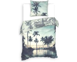 Heckettlane Aurora Dekbedovertrek - Eenpersoons - Bamboe - 140x200-220cm - Blauw