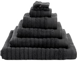 Heckettlane Badhanddoek Prestige - Hotelkwaliteit Handdoek van 100% Katoen - 60x110 cm - Handdoekenset 2 Stuks - Zwart