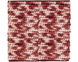 Heckettlane Badmat Brenda - Badkamermat - Antislip tapijt - 60x60 cm - Rood