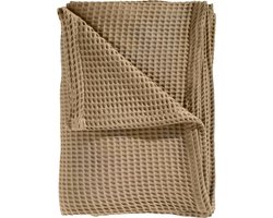 Heckettlane Bed Sprei Wafel - Bedsprei 1 persoons - Wafeldeken - 180x260 cm - Beige