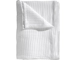 Heckettlane Bed Sprei Wafel - Bedsprei 1 persoons - Wafeldeken - 180x260 cm - Wit