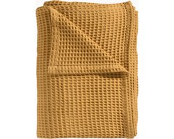 Heckettlane Bed Sprei Wafel - Bedsprei 2 persoons - Wafeldeken - 240x260 cm - Geel