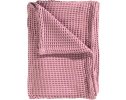Heckettlane Bed Sprei Wafel - Bedsprei Eenpersoons - Wafeldeken - 180x260 cm - Roze