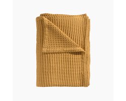 Heckettlane Bed Sprei Wafel - Bedsprei Tweepersoons - Wafeldeken - 240x260 cm - Geel