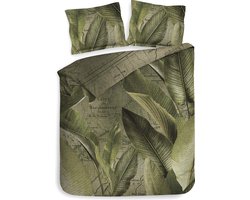 Heckettlane Dekbedovertrek Bruna - Bedlinnen met Bladeren print - 240x220 - Groen - Dekbedhoes van 100% Katoen-Twill