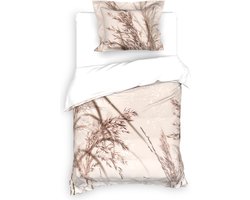 Heckettlane Dekbedovertrek Carlota - Bedlinnen met Natuur print - 140x220 - Grijs - Dekbedhoes van 100% Katoen-Twill