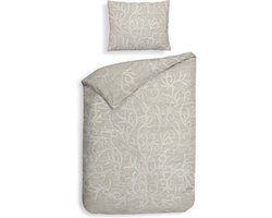Heckettlane Dekbedovertrek Corallo - Bedlinnen met Koraal print - 140x220 - Natural - Dekbedhoes van 100% Katoen-Satijn