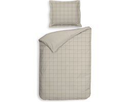 Heckettlane Dekbedovertrek Diamante - Bedlinnen - 140x220 - Natural - Dekbedhoes van 100% Katoen-Satijn