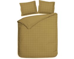 Heckettlane Dekbedovertrek Diamante - Bedlinnen - 240x200-220 cm - Lits-Jumeaux - Goud - Dekbedovertrek van 100% Katoen-Satijn