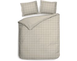 Heckettlane Dekbedovertrek Diamante - Bedlinnen - 240x200-220 cm - Lits-Jumeaux - Natural - Dekbedovertrek van 100% Katoen-Satijn
