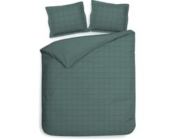 Heckettlane Dekbedovertrek Diamante - Bedlinnen - 240x220 - Groen - Dekbedhoes van 100% Katoen-Satijn