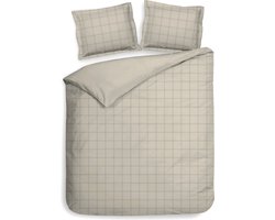 Heckettlane Dekbedovertrek Diamante - Bedlinnen - 240x220 - Natural - Dekbedhoes van 100% Katoen-Satijn