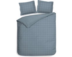 Heckettlane Dekbedovertrek Diamante - Bedlinnen - 260x220 - Blauw - Dekbedhoes van 100% Katoen-Satijn