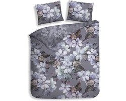 Heckettlane Dekbedovertrek Dragan - Bedlinnen met Bloemen print - 240x200-220 cm - Lits-Jumeaux - Paars - Dekbedovertrek van 100% Katoen-Twill