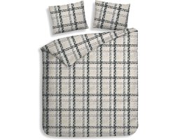 Heckettlane Dekbedovertrek Ennio - Bedlinnen met Ruiten print - 240x200-220 cm - Lits-Jumeaux - Multi - Dekbedovertrek van 100% Katoen-Flanel