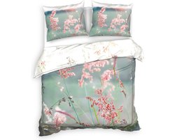 Heckettlane Dekbedovertrek Gabriella - Bedlinnen met Natuur print - 240x220 - Grijs - Dekbedhoes van Bamboe & Satijn