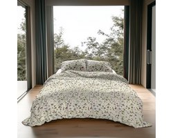 Heckettlane Dekbedovertrek Katoen Flanel Harper - Pistachio Green - 100% Katoen-Flanel - Dekbedovertrek 140x200/220cm - Eenpersoons