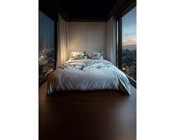 Heckettlane Dekbedovertrek Katoen Satijn Kanya - Multi - 100% Katoen-Satijn - Dekbedovertrek 240x200/220cm - Lits Jumeaux - Bangkok