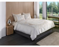 Heckettlane Dekbedovertrek Lauren - Dekbed met instopstrook - Off-White - Dekbedovertrek van 100% Katoen-Satijn - Ornamenten - 240x200-220 cm + 2 slopen 60/70 cm - Lyon
