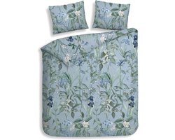 Heckettlane Dekbedovertrek Martina - Bedlinnen met Takken print - 240x220 - Blauw - Dekbedhoes van 100% Katoen-Flanel