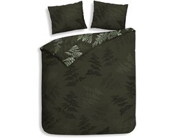Heckettlane Dekbedovertrek Rua - Forest Green - Dekbedovertrek van 100% Katoen-Satijn - Dekbedovertrek 240x200-220 cm - Lits-Jumeaux - Puketi