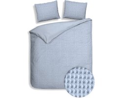 Heckettlane Dekbedovertrek Vafala - Effen Bedlinnen - 240x220 - Blauw - Dekbedhoes van Katoen