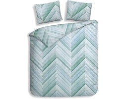 Heckettlane Dekbedovertrek Vita - Bedlinnen met Abstract print - 240x220 - Blauw - Dekbedhoes van 100% Katoen-Flanel