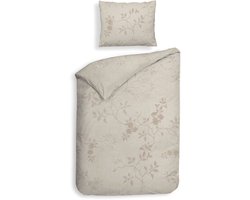 Heckettlane Dekbedovertrek Yara - Bedlinnen met Takken print - 140x220 - Beige - Dekbedhoes van 100% Katoen-Twill