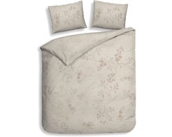 Heckettlane Dekbedovertrek Yara - Bedlinnen met Takken print - 260x220 cm - Beige - Dekbedhoes van 100% Katoen-Twill