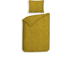 Heckettlane Franela Dekbedovertrek - Eenpersoons - Flanel - 140x200-220cm - Goud