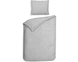 Heckettlane Franela Dekbedovertrek - Eenpersoons - Flanel - 140x200-220cm - Grijs