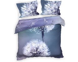 Heckettlane Hannia Dekbedovertrek - Lits-jumeaux - Katoensatijn - 240x200-220cm - Blauw
